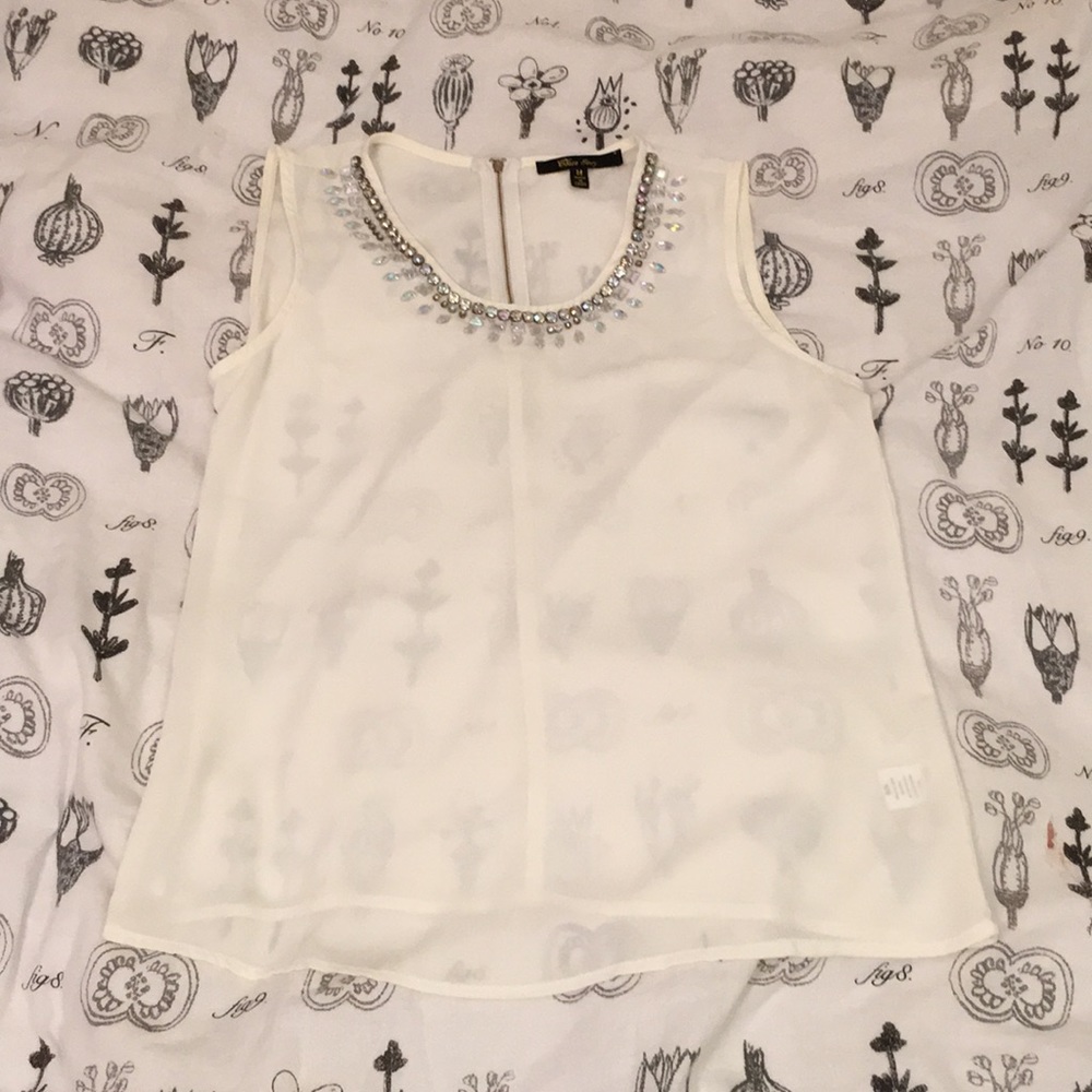 White Jeweled Top